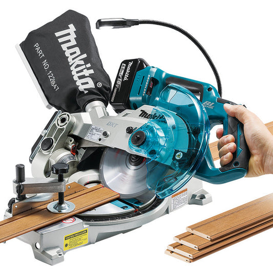 Makita DLS600Z Kap- och Geringssåg 18V LXT 165mm Kolborstfri – Blå – Endast maskin
