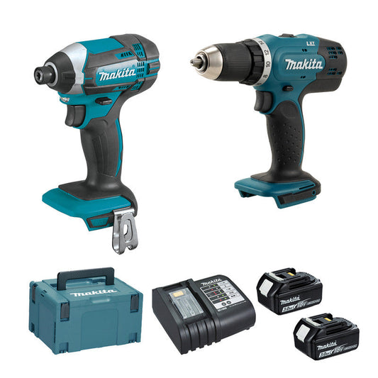 Set med 2 maskiner 18 V Li-Ion MAKITA DLX2141JX2 3 Ah (DTD152 + DDF453)
