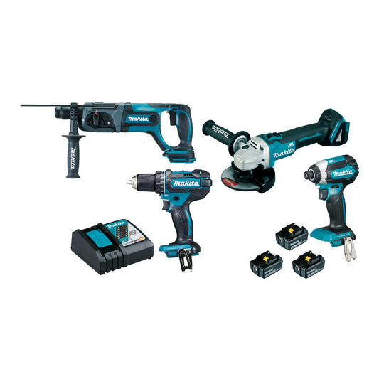 Set med 4 maskiner MAKITA 18 V Li-Ion DLX4080TX1