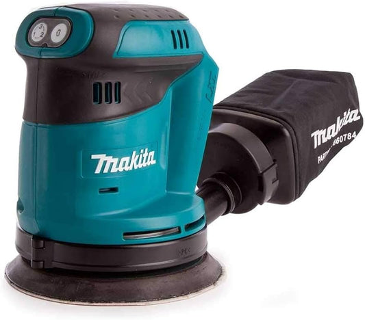 Makita DBO180Z Excenterslip 18V LXT 125mm Kolborstfri – Blå – Endast maskin